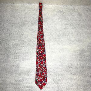 EMS Eastern Mountain Sports Red Wire Patterned Tie